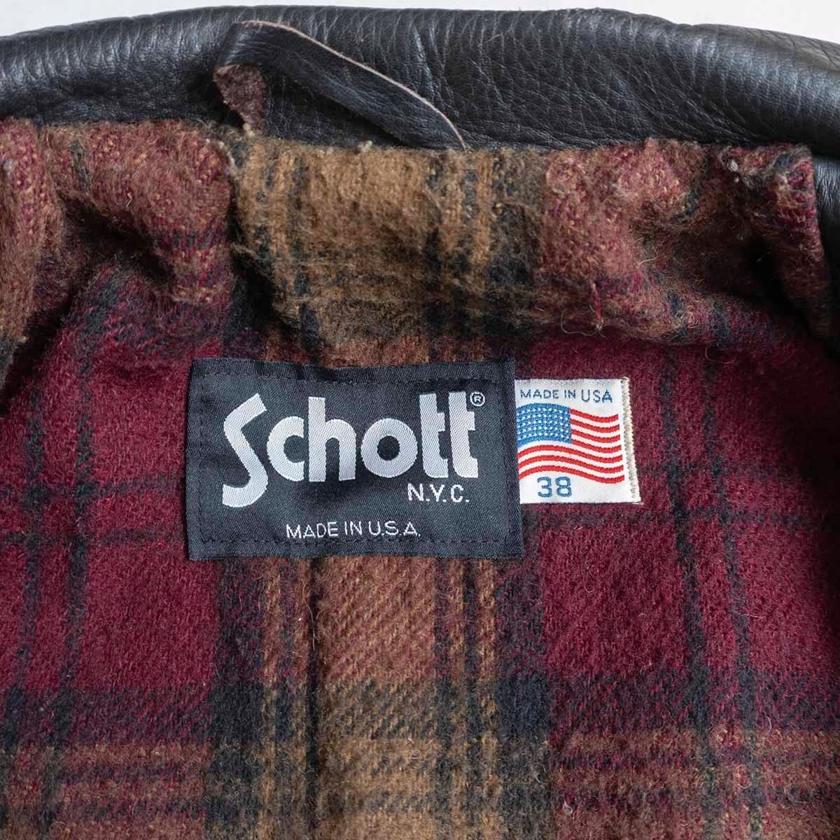 雰囲気抜群】SCHOTT【681/シングルライダースジャケット】38 襟 レザー アメリカ製 ショット 2311163 - メルカリ