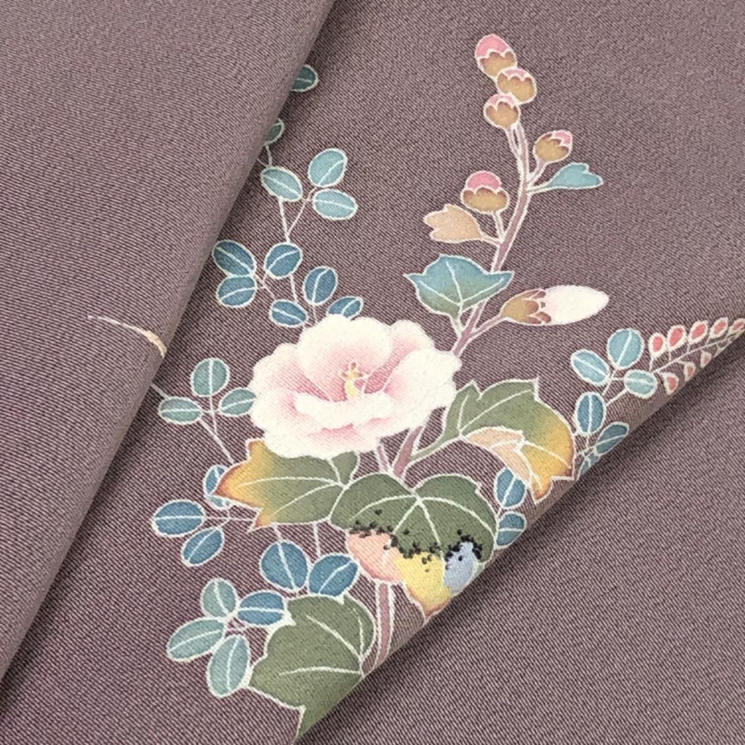 船に花柄模様 桜鼠色