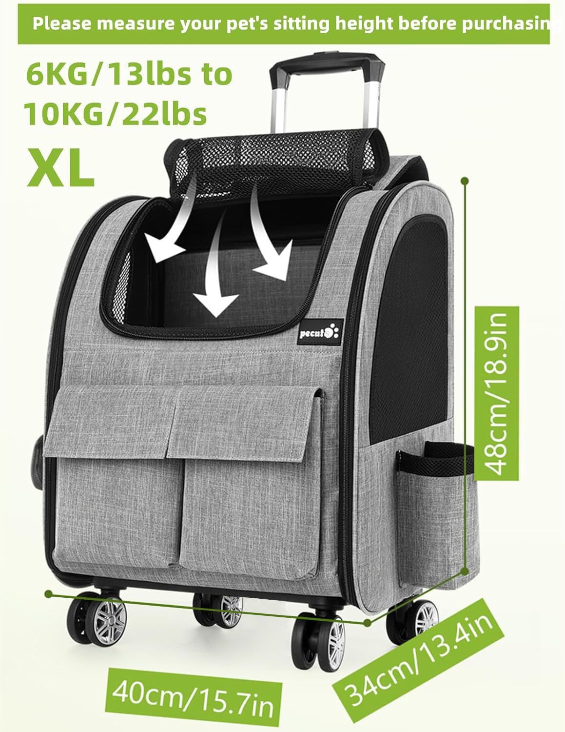旅行 ドライブ 取り外し な車輪 折り畳み 通院 ペットキャリーケース 小型犬 犬 WAY 防災 3 カート キャリー 避難用 猫用 猫 キャスター付き ペットキャリー キャリー ペットキャリー リュック Pecute STEELWINDOWSANDDOORS_COM