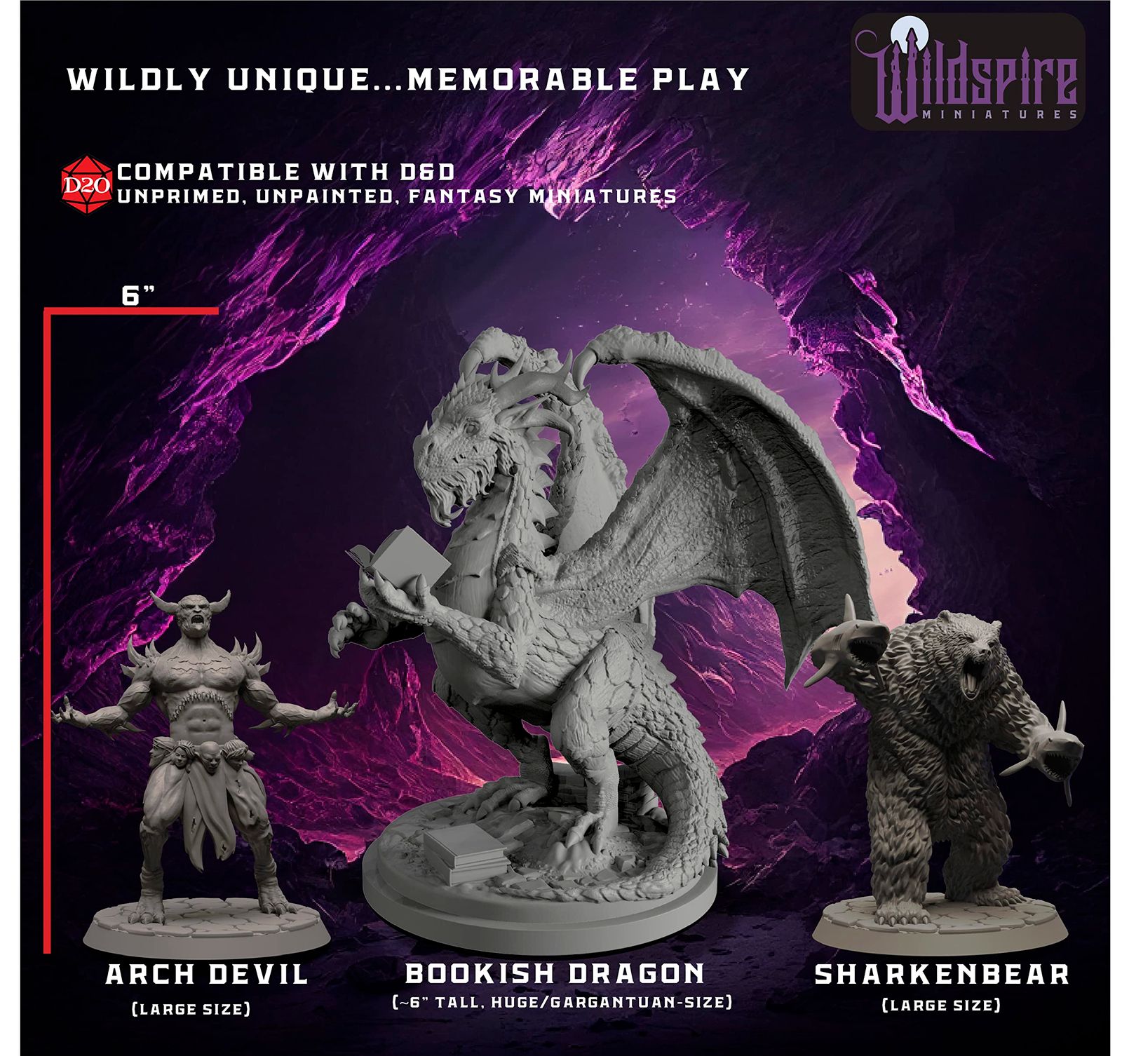 Wildspire ファンタジーミニチュア&ブックっぽいドラゴン DND