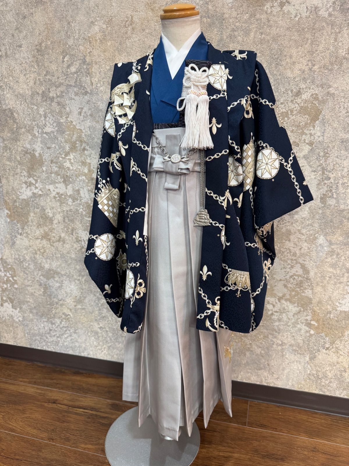 七五三 卒園式 袴セット(5歳前後男の子） 5歳男の子 七五三着物＋袴