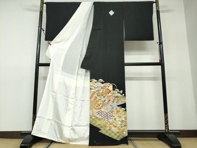 平和屋着物○本加賀友禅作家 斎藤正史 色留袖 花鳥文 浜ちりめん