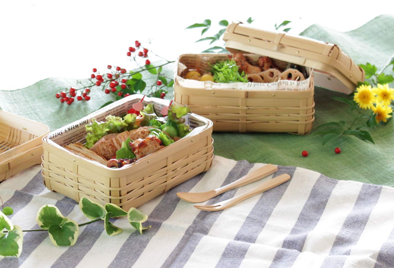 完全な 数量 萬洋 弁当箱 ナチュラル 17×12.5×H8.5cm 78001