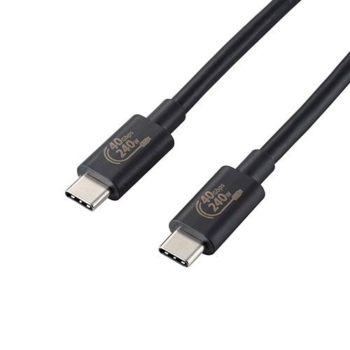 エレコム USB4ケーブル|C-Cタイプ|認証品|USB Power Delivery対応|240W|1.0m|ブラック USB4-CCPE10NBK