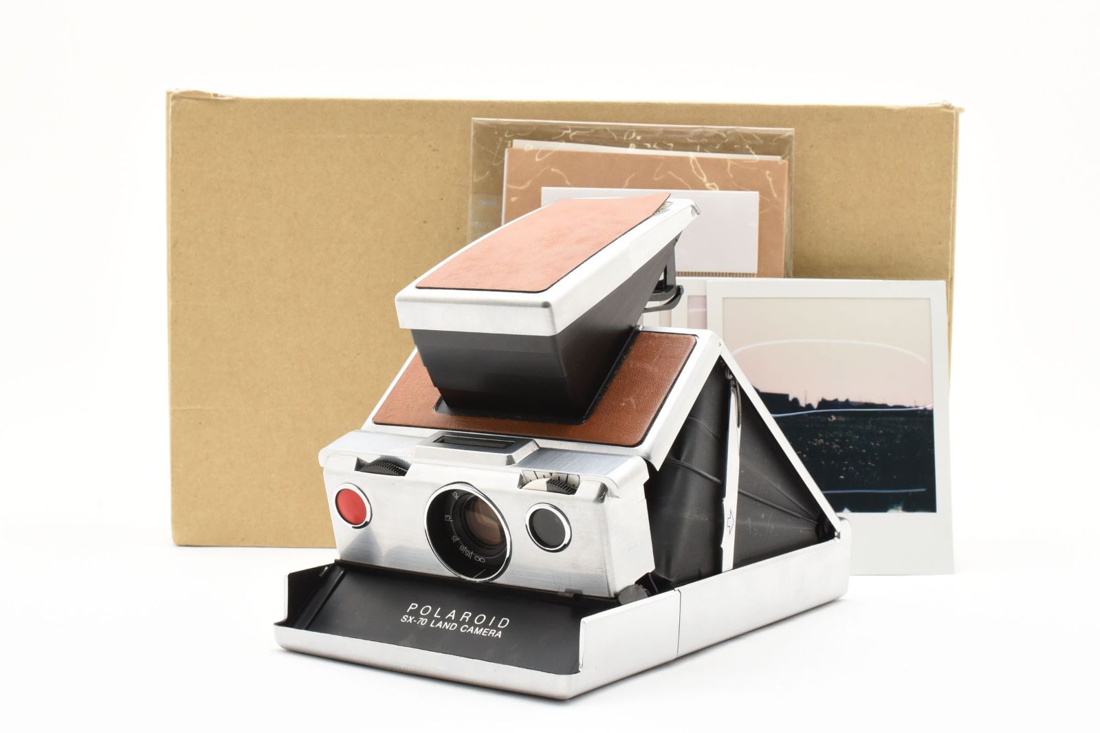 動作 済 Polaroid SX-70 インスタントカメラ ブラウンレザー