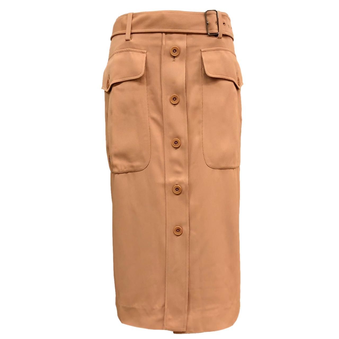 HERMES タイトスカート ボタンダウンスカート ベルト付き 38 サイズ