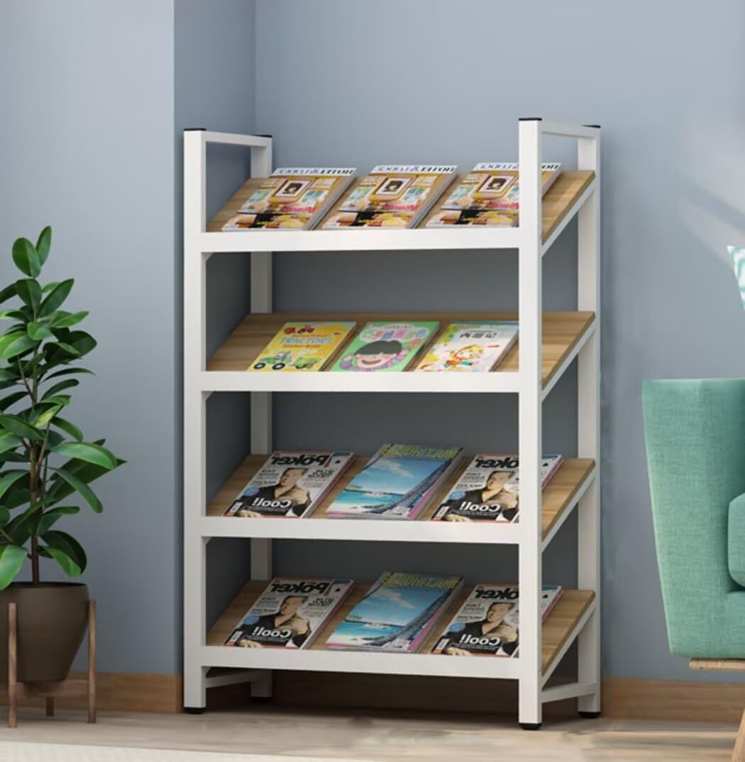 ホワイト 新聞 図書館 待合室 展示会 80 30 120cm パンフレットスタンド スチール カタログスタンド カタログラック 雑誌ラック マガジンラック QD-WST