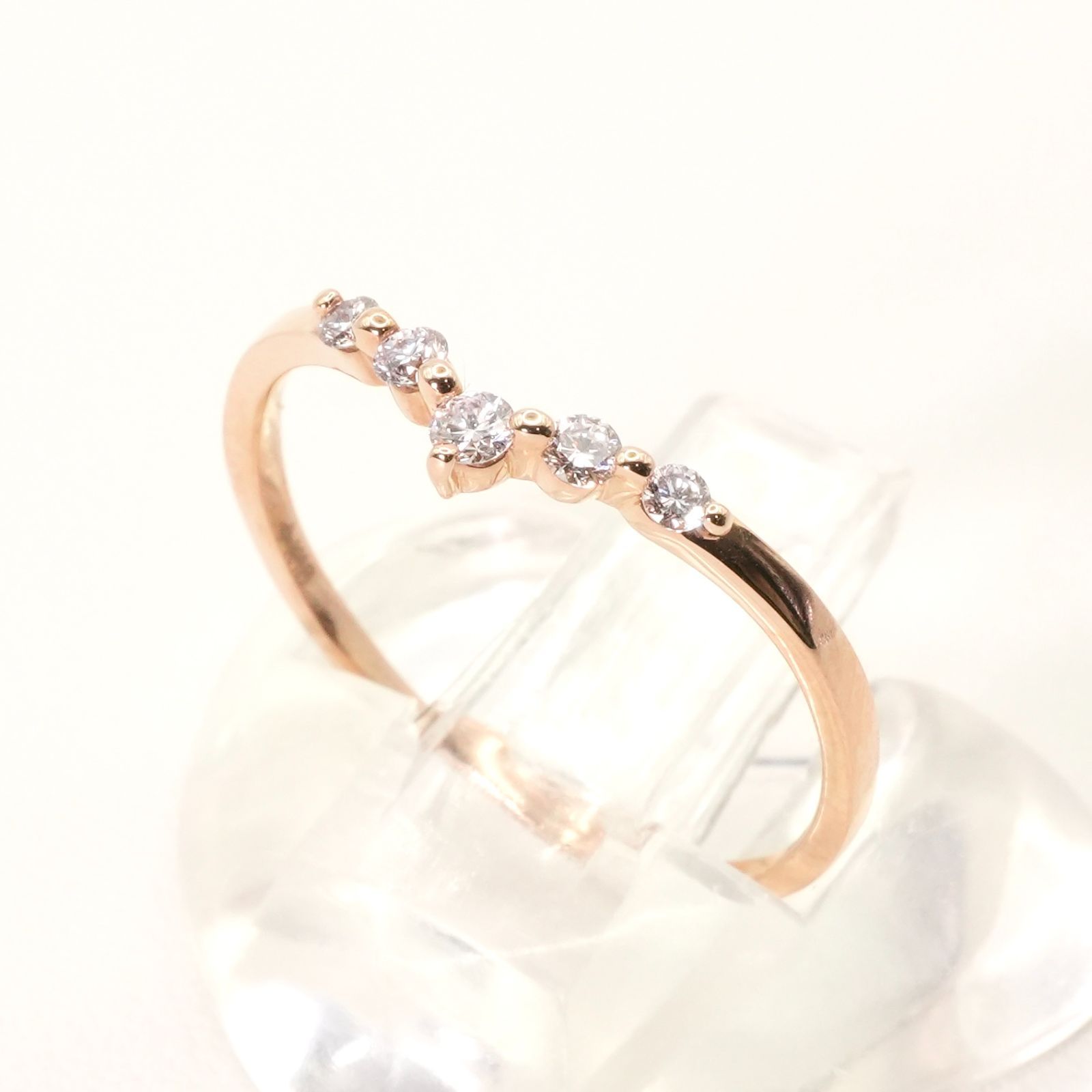 GSTV V字 ダイヤ リング K18 0.13ct/24-4947S - メルカリ