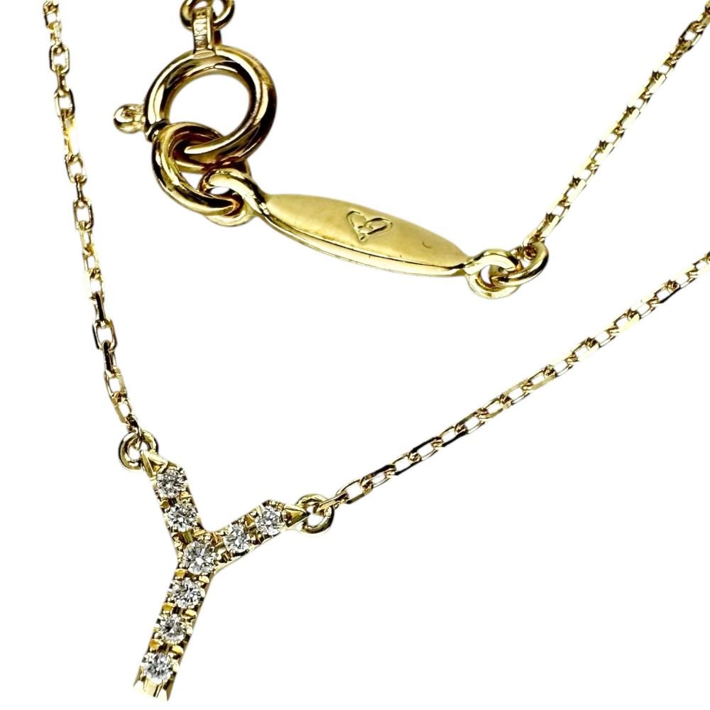 AHKAH/アーカー】イニシャル「Y」 ダイヤモンド 計0.03ct ネックレス 