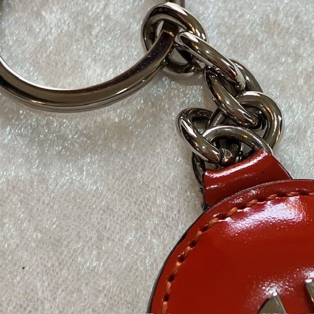 セリーヌ CELINE シルバーロゴ レザーキーリング 旧ロゴ