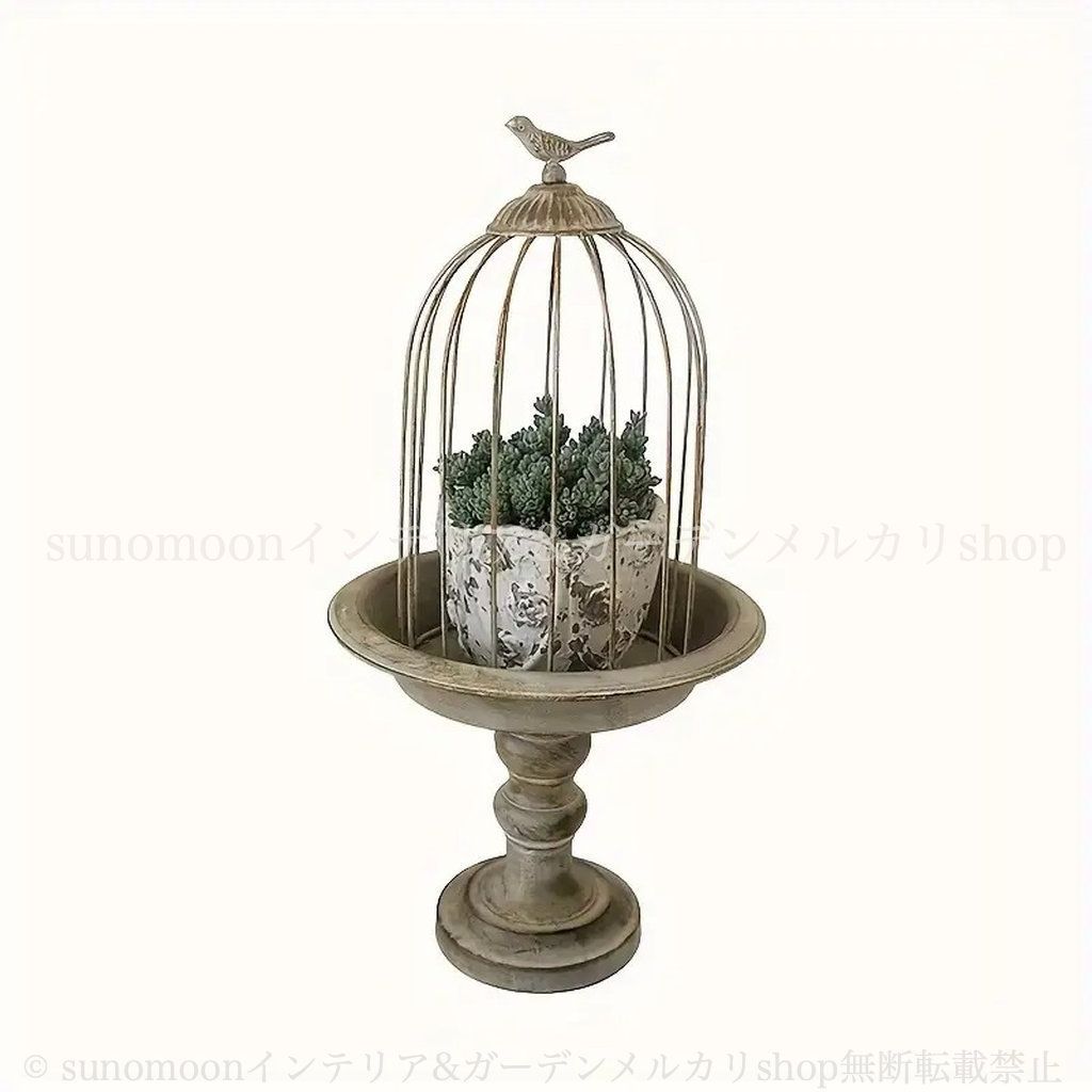 【専用】シャビー アイアン　鳥かご　スタンド付き　バードゲージ　ガーデニング プランタースタンド 鳥かご アイアン バードゲージ フラワー