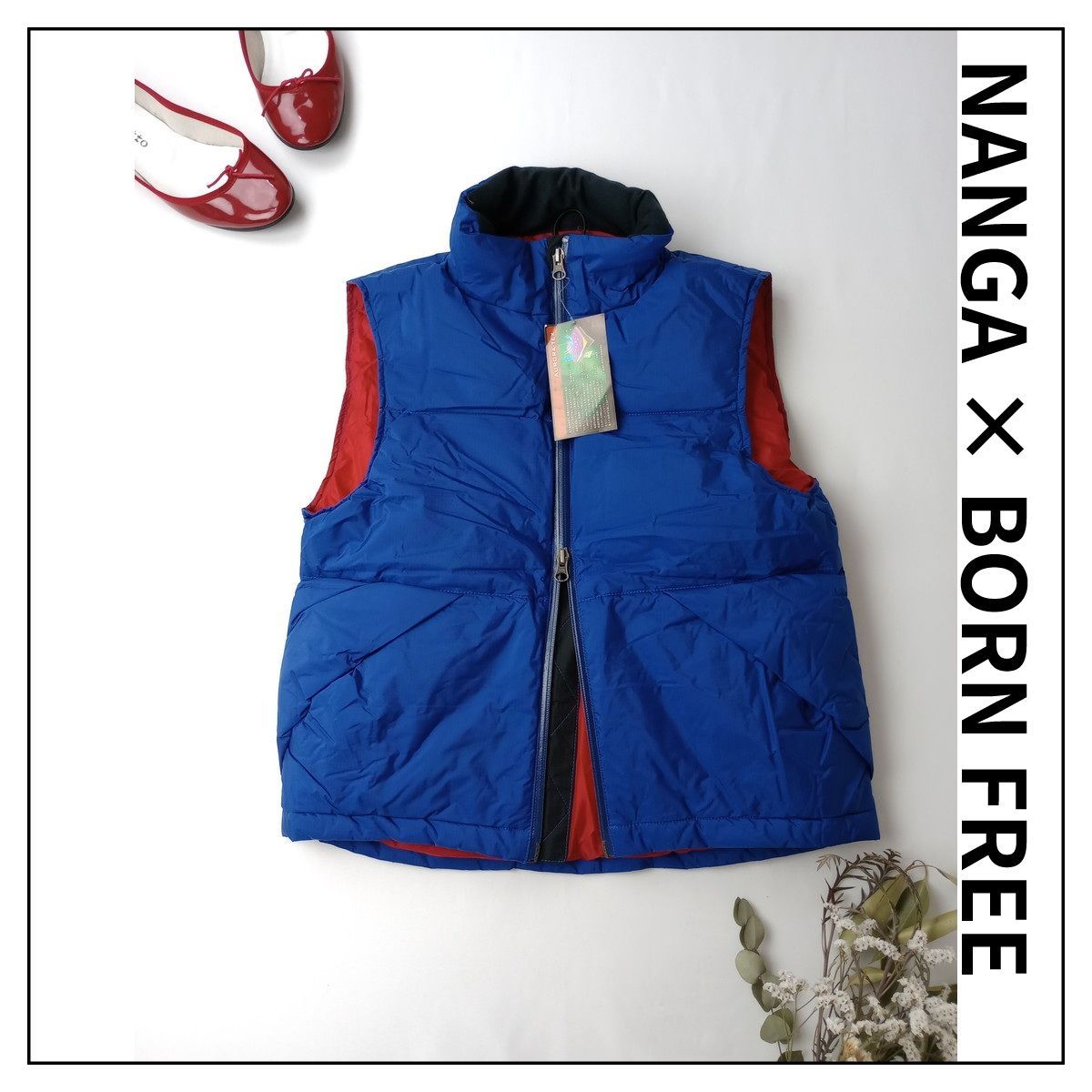新品 NANGA × BORN FREE ナンガ ボーンフリー 別注 ダウンベスト