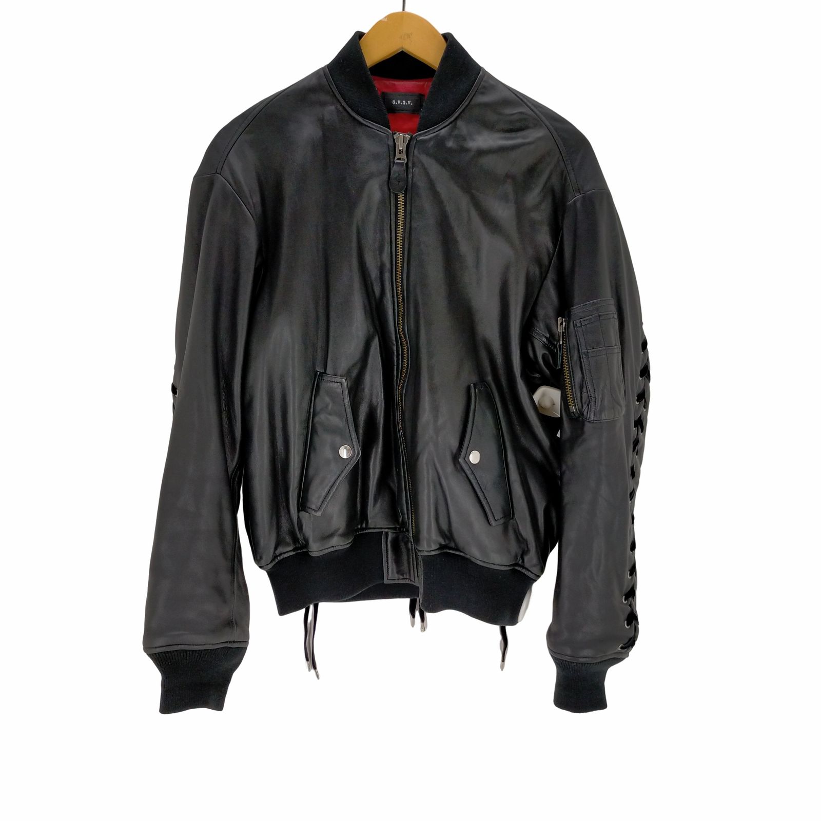 GVGV ジャンパー　ブルゾン　MAー1ボンバージャケット レースアップ　黒 G.V.G.V. レースアップ ボンバージャケット／ gvgv MA-1 G.V.G.V.