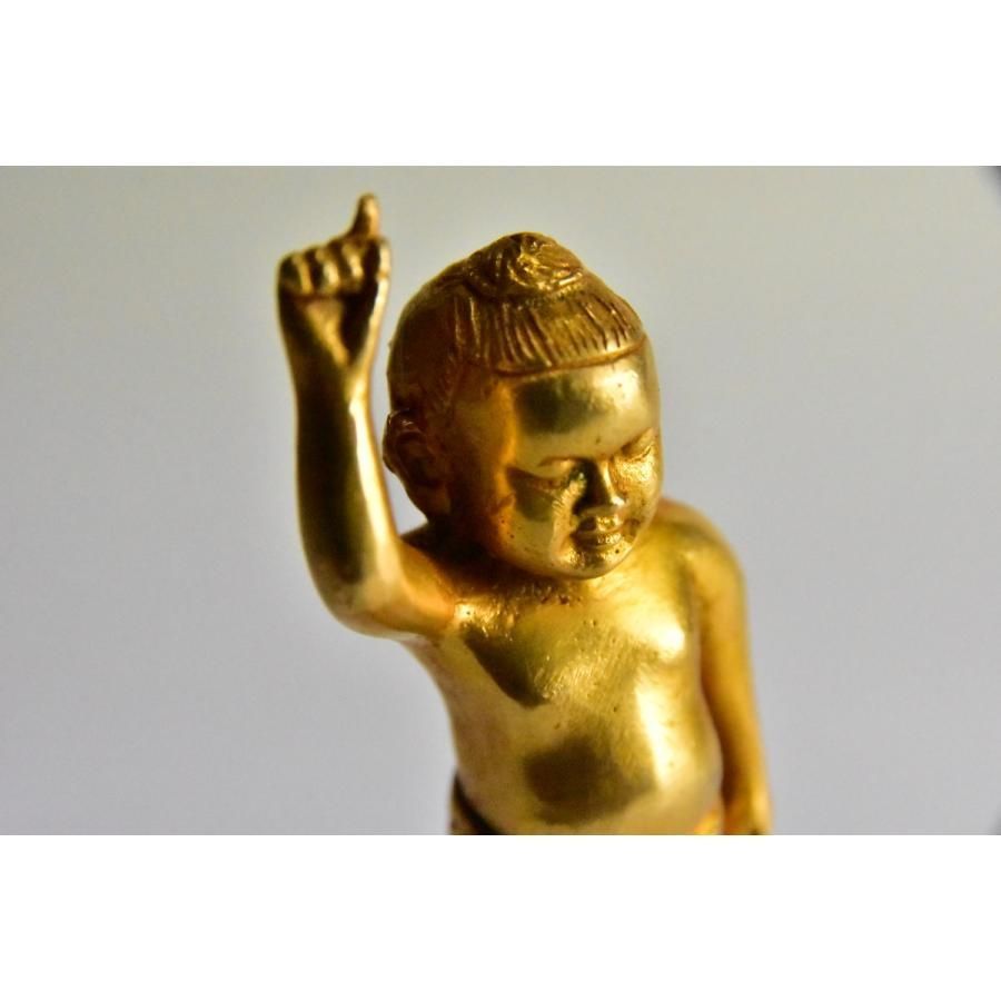 誕生仏 天上天下唯我独尊 ブッダ誕生 銅製金箔鍍金 ネパール