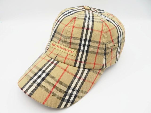 K09 バーバリー ゴルフ ノバチェック コットン キャップ 帽子 
