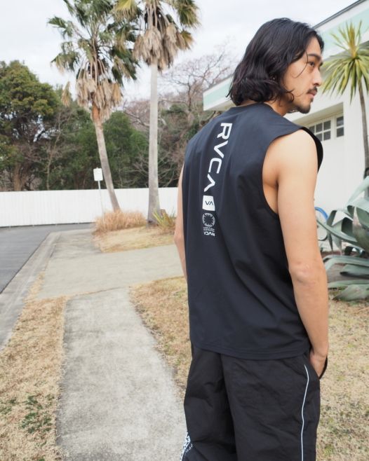 2024春夏 新品【RVCA/ルーカ/ルカ】VA VENT SURF TANK 水陸両用ラッシュガード BLK メンズ BE041-806