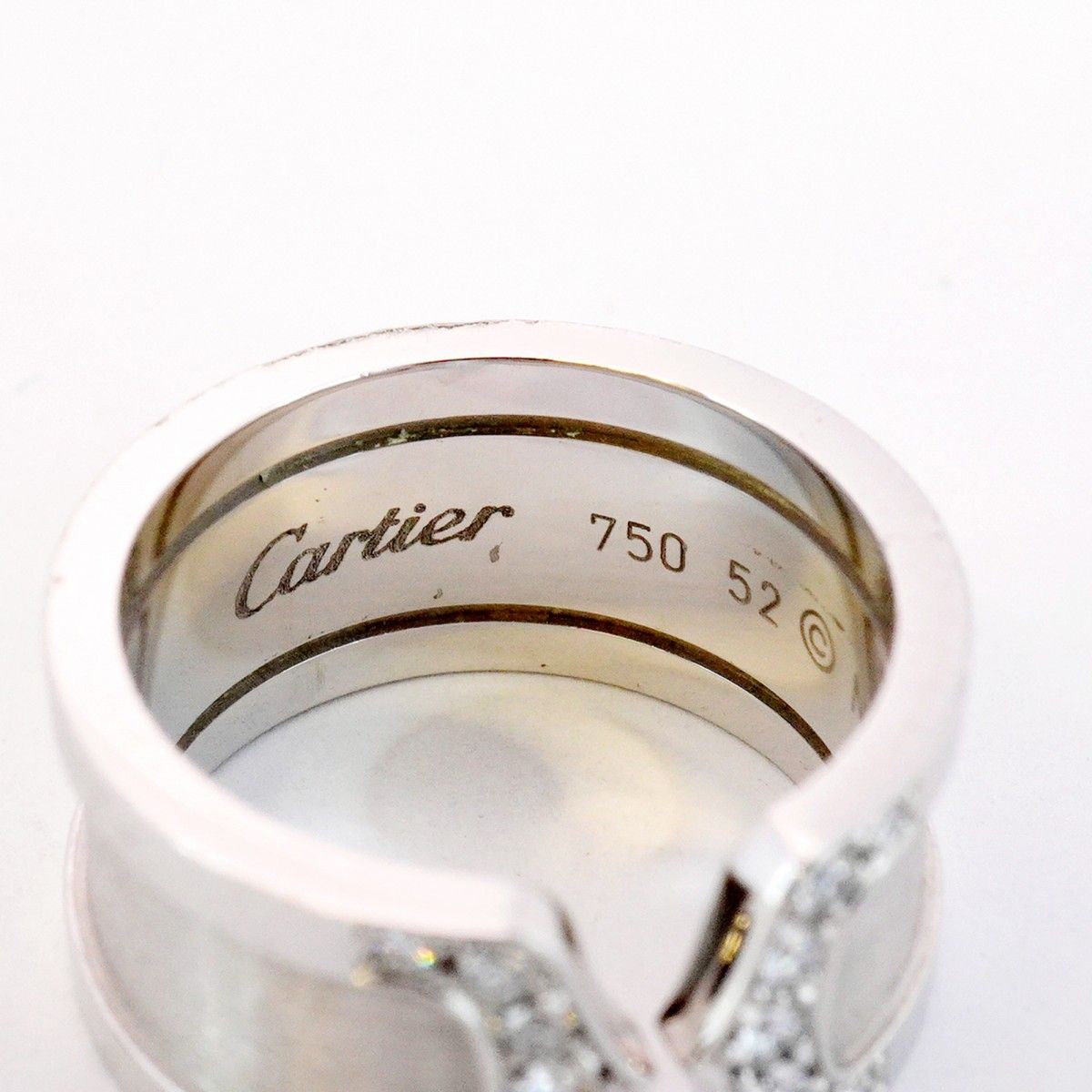 5jmb0003】カルティエ リング C2 K18WG ホワイトゴールド ダイヤモンド