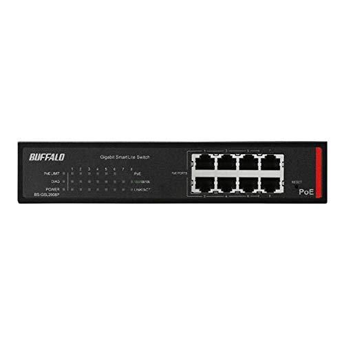 バッファロー BS-GSL2008P 法人向け Giga対応 PoE Layer2 スマートLiteスイッチ 8ポート