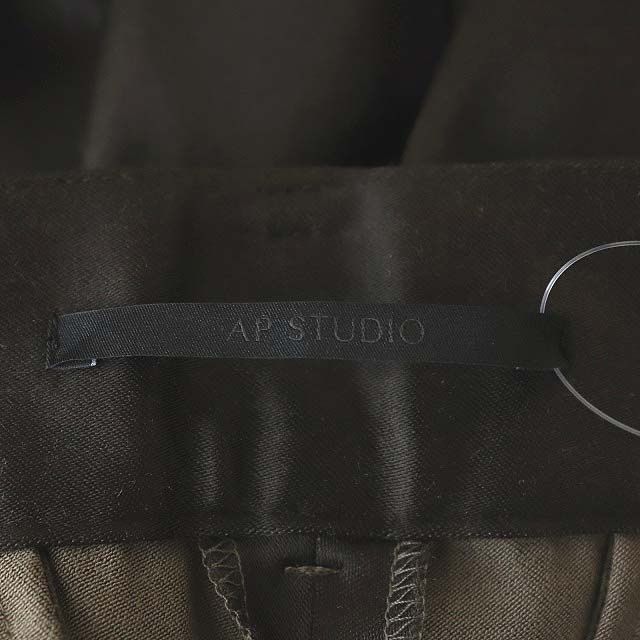 エーピーストゥディオ AP STUDIO アパルトモン 22AW サテンストレッチパンツ ワイドパンツ バギー 38 ダークブラウン /ES ■OS  ■SH