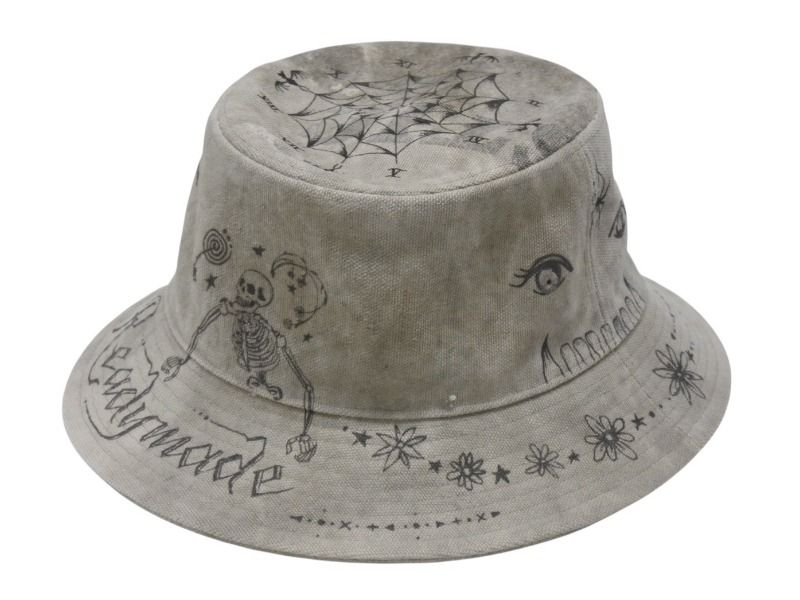 READYMADE×Dr. WOO レディメイド ドクターウー BUCKET HAT TATOO バケットハット 23AW REDW-CO-WH-00-00-03 グレー 4b006738cfzs