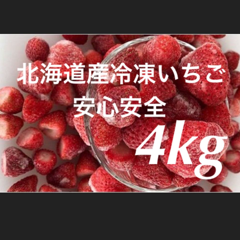 送料無料 北海道産 安心！安全！冷凍苺 4kg いちご イチゴ