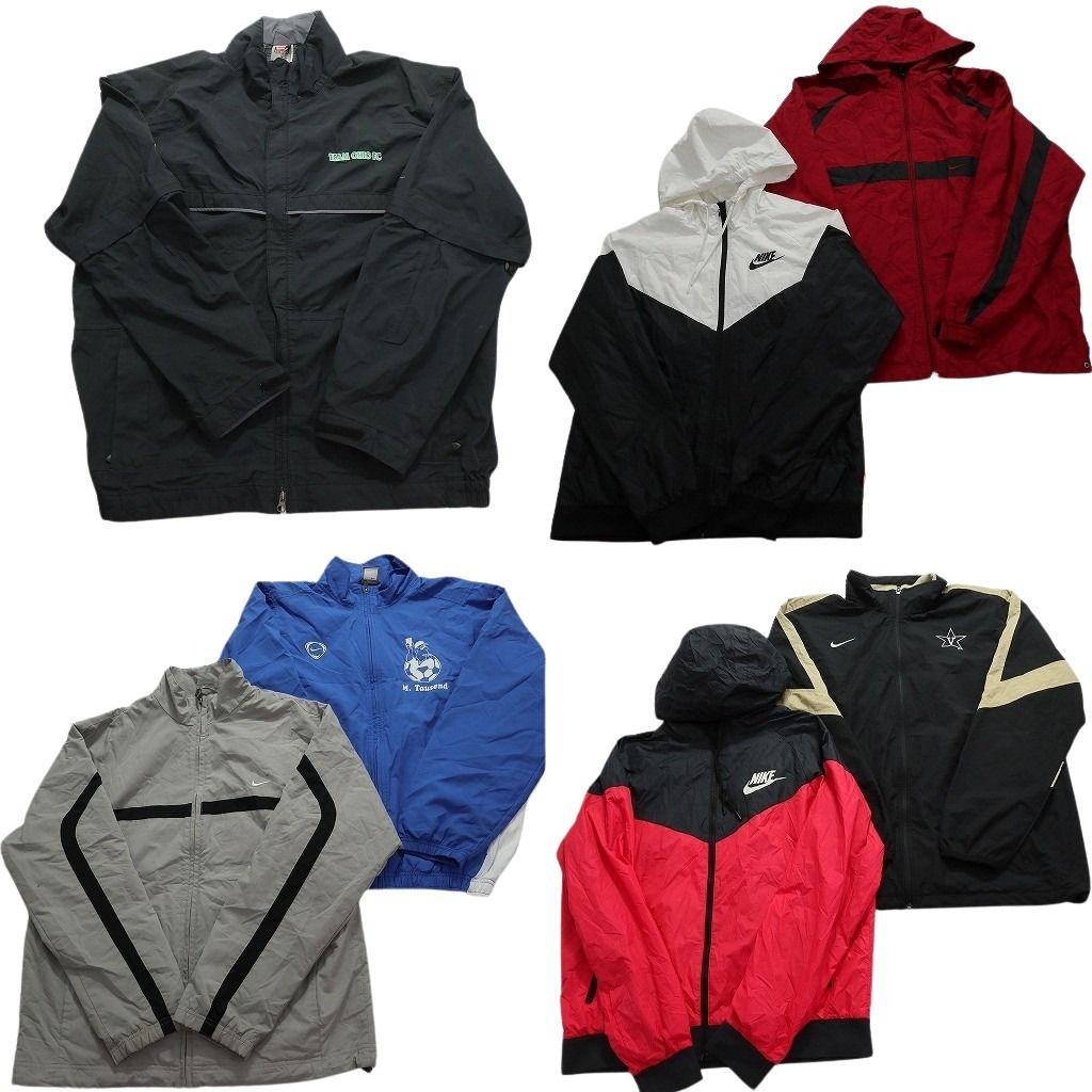 古着卸 まとめ売り ナイキ ウインドブレーカー ジャケット 7枚セット (メンズ M ) NIKE フルジップ ナイロン デタッチャブル MX3936