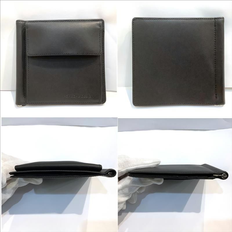 【未使用品】Porsche 折り財布 マネークリップ ポルシェデザイン（PORSCHE DESIGN）2つ折り 財布 マネークリップ 小銭