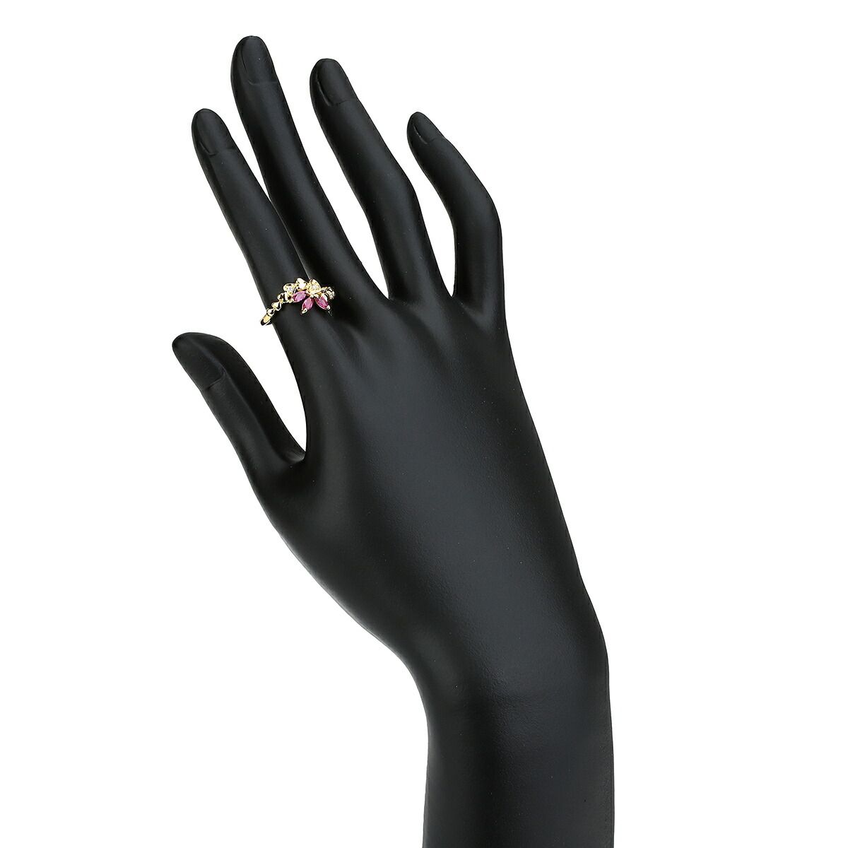 スモールハートデザインリング 指輪 ルビー 0.31ct ダイヤモンド K18 