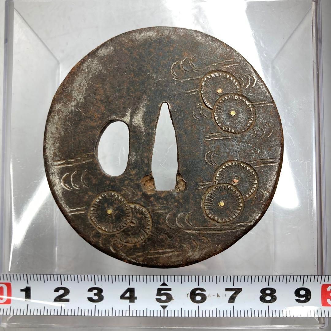 時代　金銀象嵌入　鍔　重さ96.0g    東金6-0215ア③ 時代 金銀象嵌入 鍔 重さ96.0g 東金6-0215ア③ - メルカリ