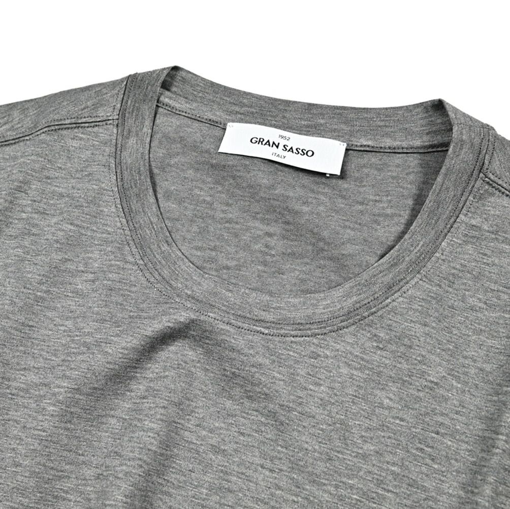 グランサッソ/FILOSCOZIATシャツカットソーグレー/422581 GRAN SASSO グランサッソ / マーセライズコットン 100% Tシャツ