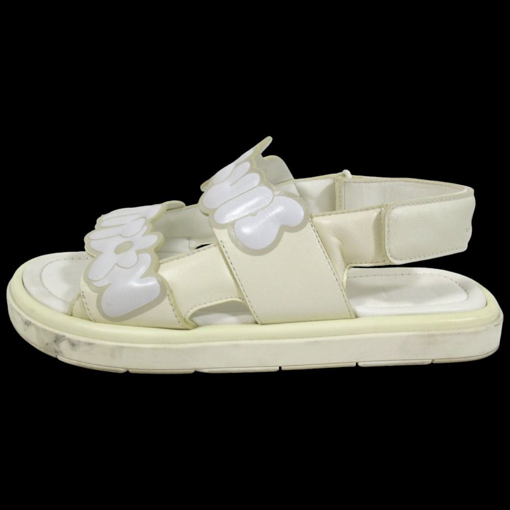 LOUIS VUITTON ルイヴィトン フラワーライン スポーツサンダル サイズ5.5 約25 cm ホワイト メンズ 古着
