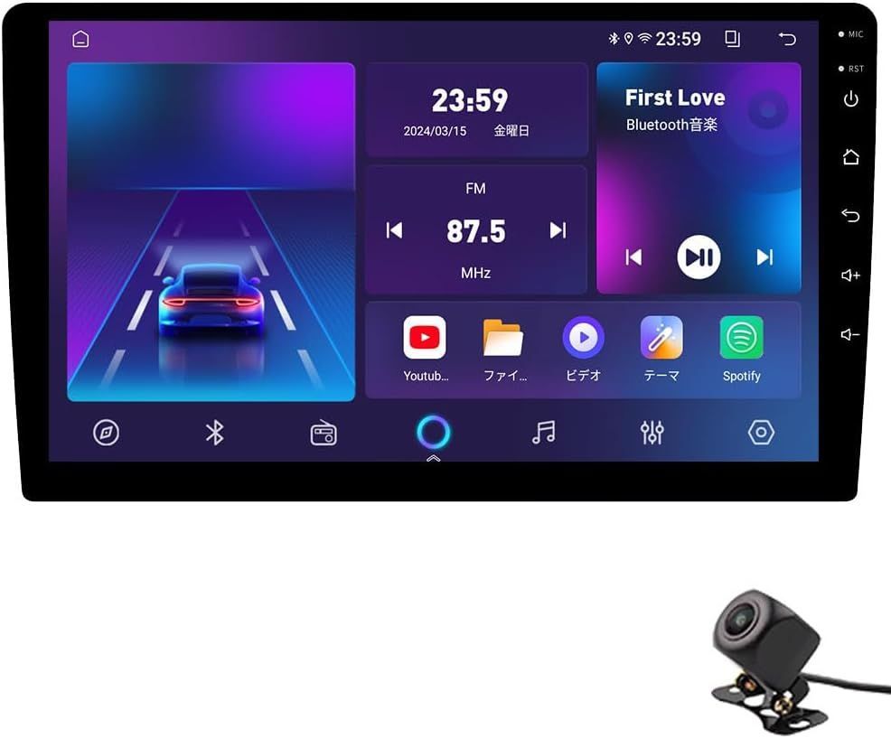 2Din Android10.0カーナビ オーディオ体型ナビ CarPlay androidauto ブルートゥース音楽 タッチスクリーン スマートフォンミラーリング FMラジオ