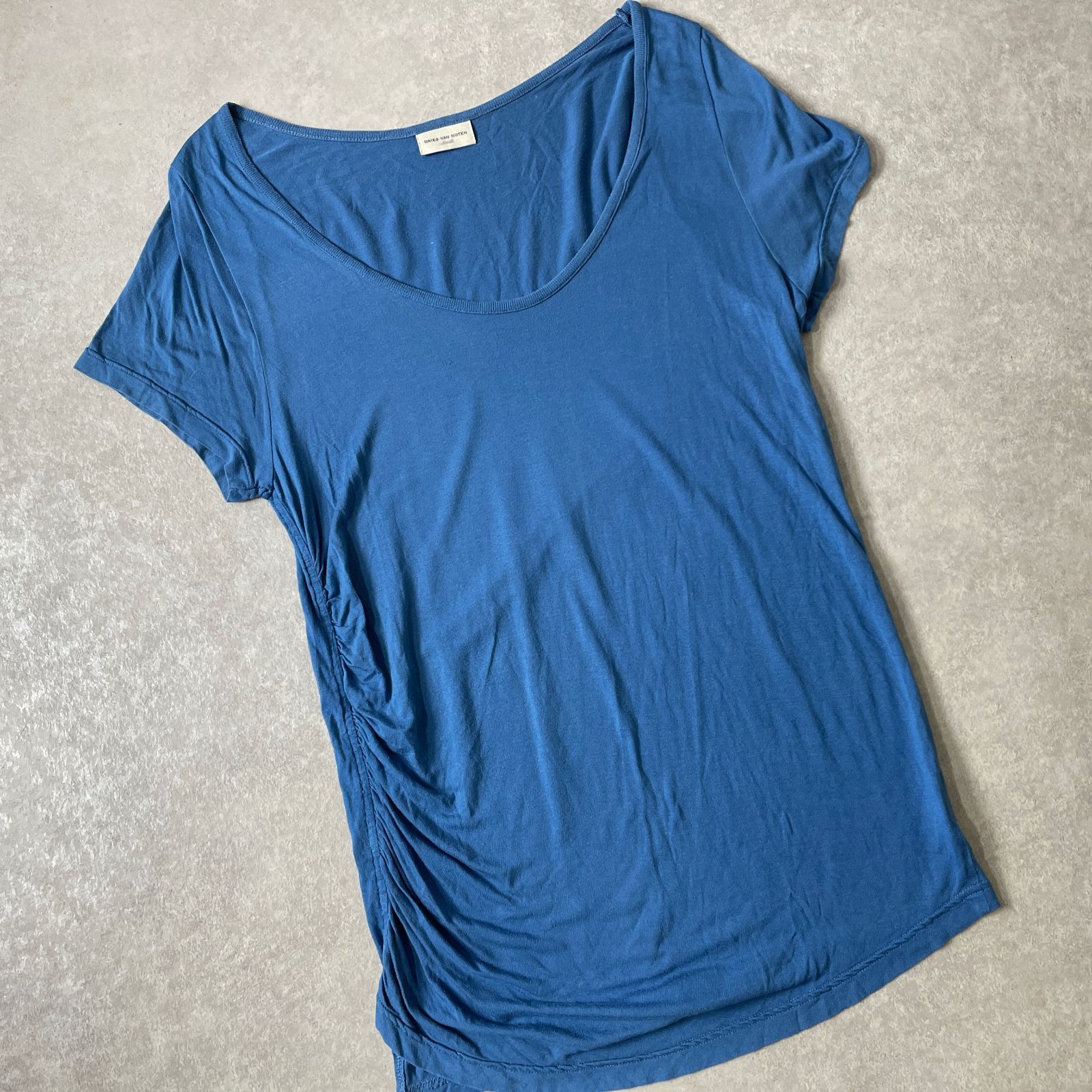 DRIES VAN NOTEN archive vintage サイドギャザー レーヨン Tシャツ 