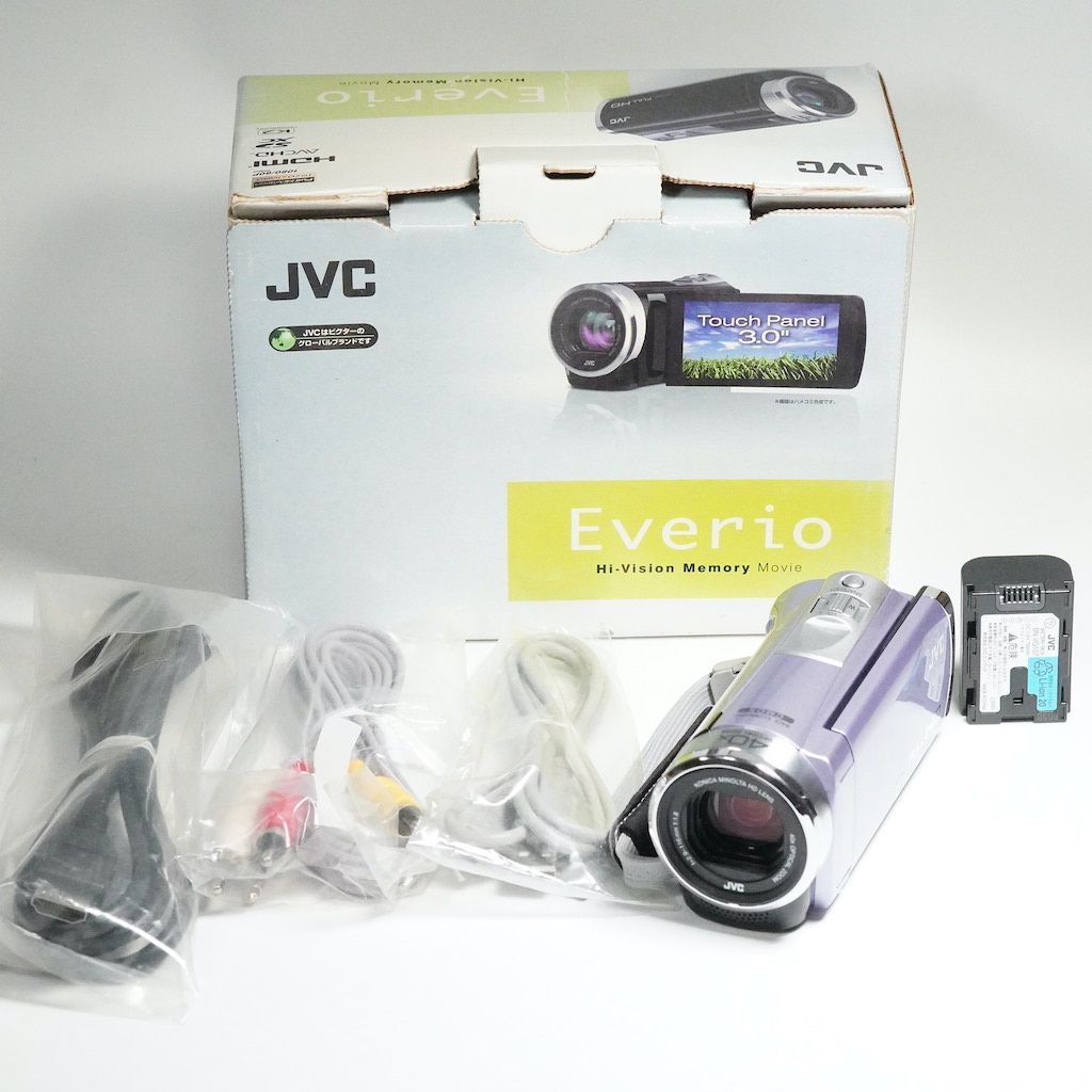 動作OK!! Victor ビクター Everio GZ-HM33-V デジタル ビデオ カメラ JVC チャージャー 付き ヱTK4｜デジタル ビデオカメラ