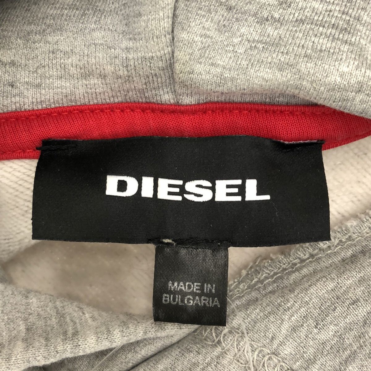 DIESEL ディーゼル ラベルロゴスウェットプルオーバーパーカー グレー 