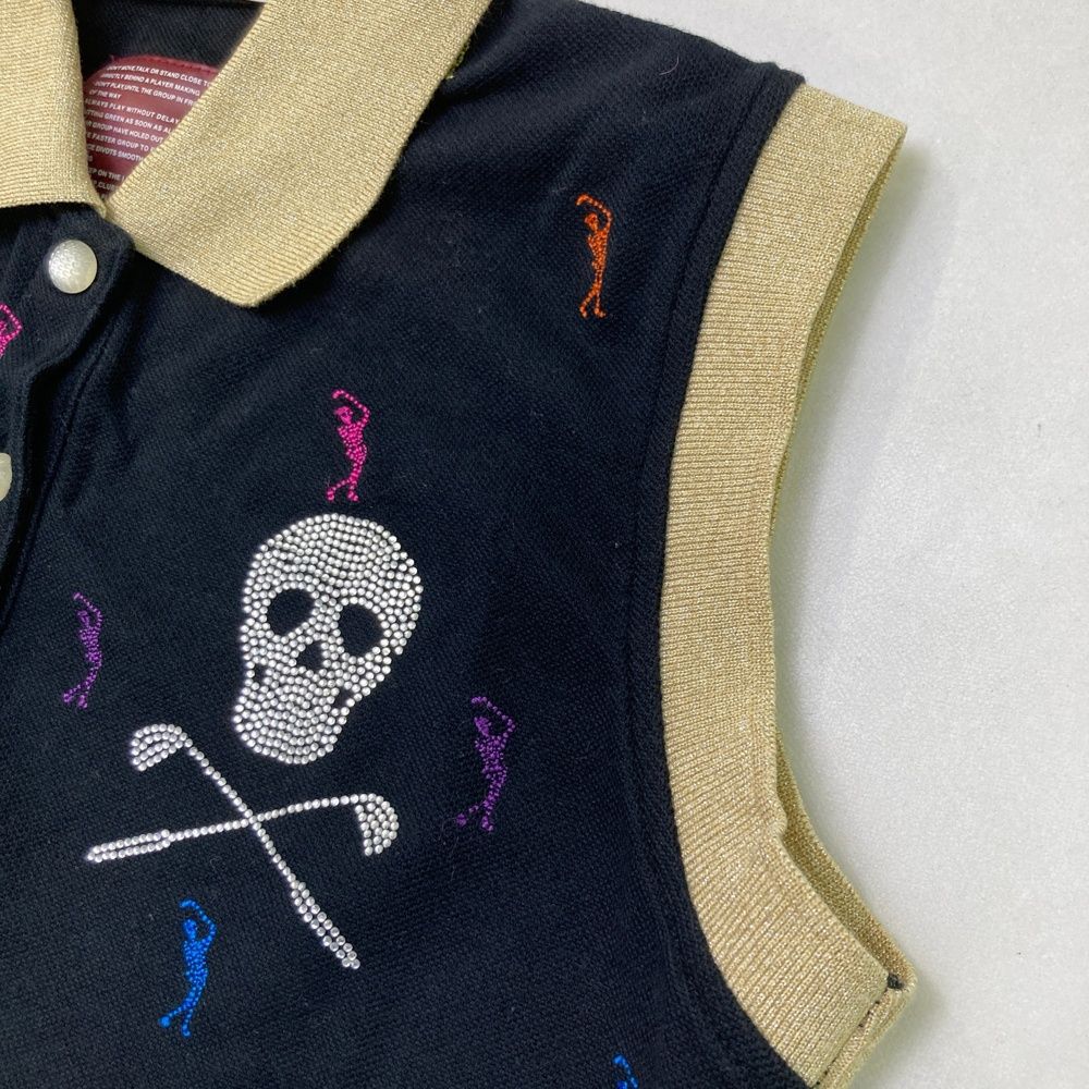 サイズ：S MARK&LONA マークアンドロナ ノースリーブポロシャツ スカル