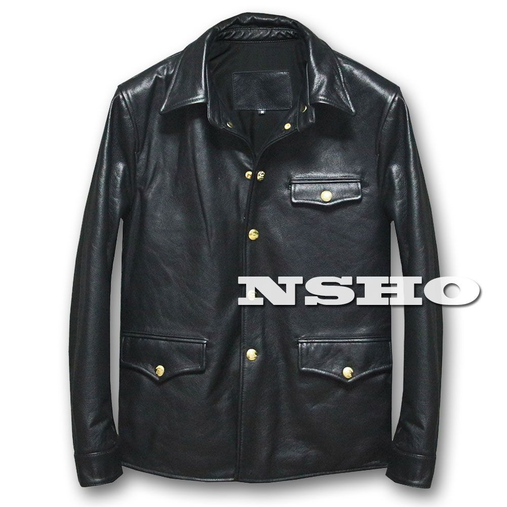 新品 牛革 カウハイド 30's ワークコート レザージャケット カーコート