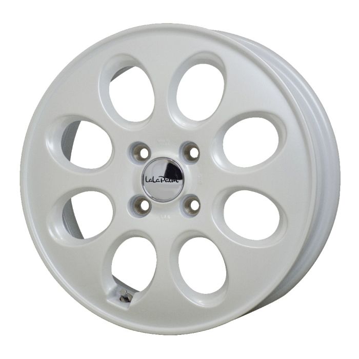 LaLaPalmパールホワイト15in4.5J+45 4H-100 4本タイヤ付 ホイール4本セット LaLa Palm Oval パールホワイト 15インチ 4.5J+45