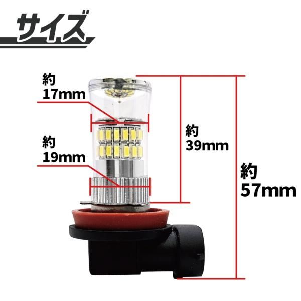 トヨタ ハイエース レジアスエース 200系 4型 5型 6型 イエロー レンズ フォグランプ 左右 H8 H11 48SMD LEDバルブ 12V-24V 2個 FFCRYSTALESIA_COM
