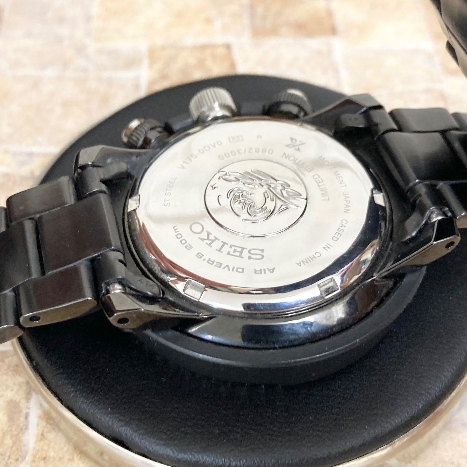 レア】SEIKO 限定モデル SBDL035 クロノグラフ ソーラー ツナ缶 黒 美 