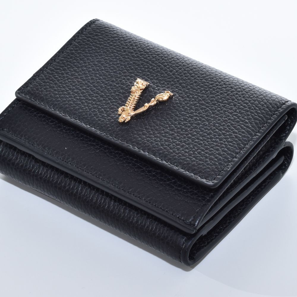 ヴェルサーチ 財布 メンズ レディース 三つ折 本革 グレインレザー