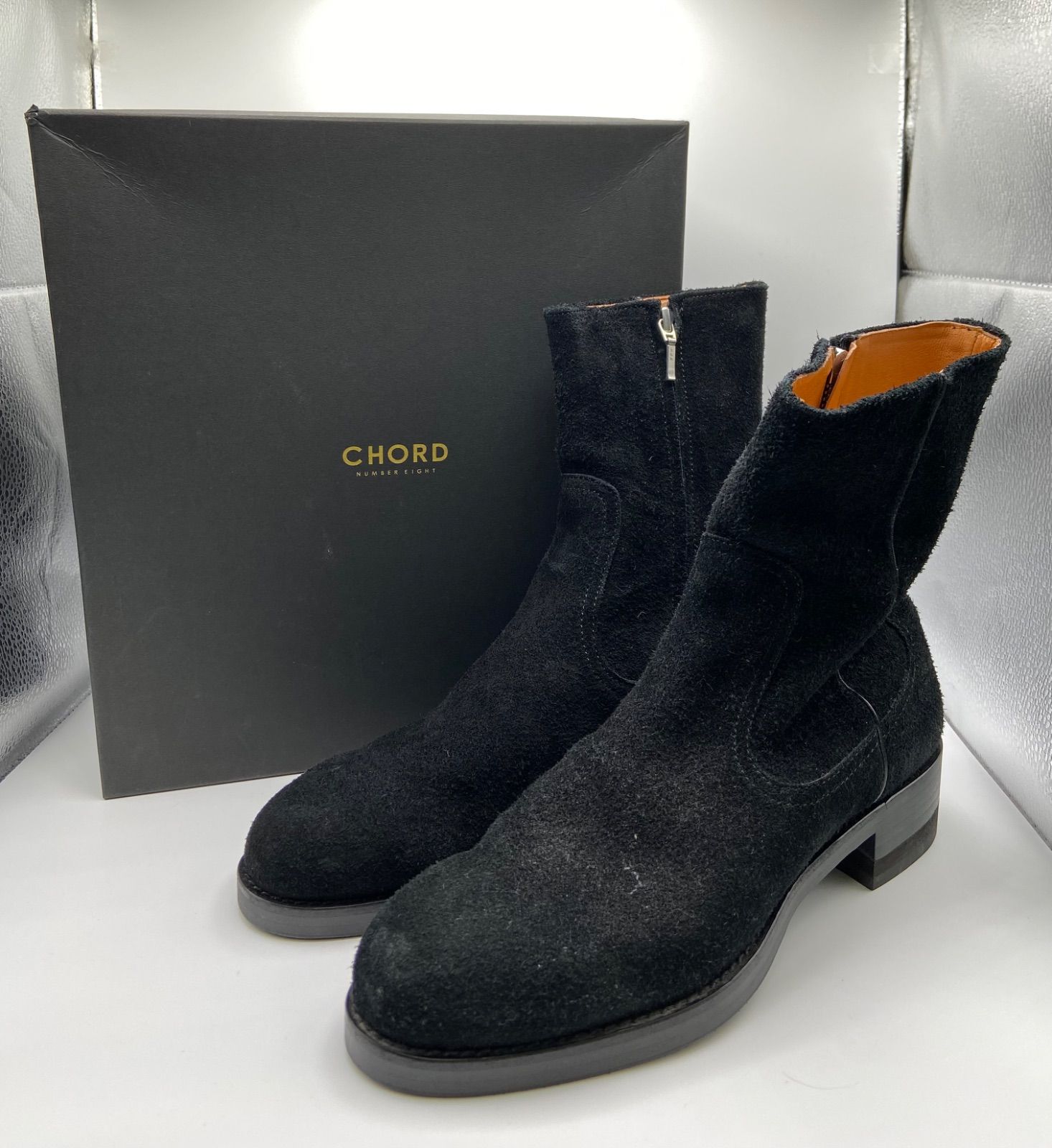 CHORD NUMBER EIGHT MATTHEW BOOTS スウェード ブラック サイドジップ 