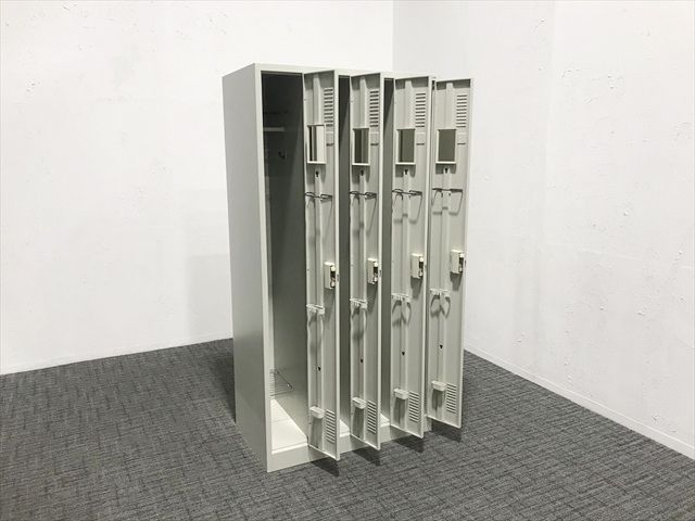 4人用ロッカー 鍵付き 更衣ロッカー LK型 プラス エルグレー