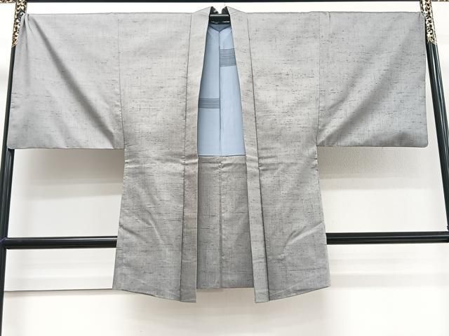 平和屋着物＃男性 長羽織 紬地 桔梗色 正絹 CAAT5947id