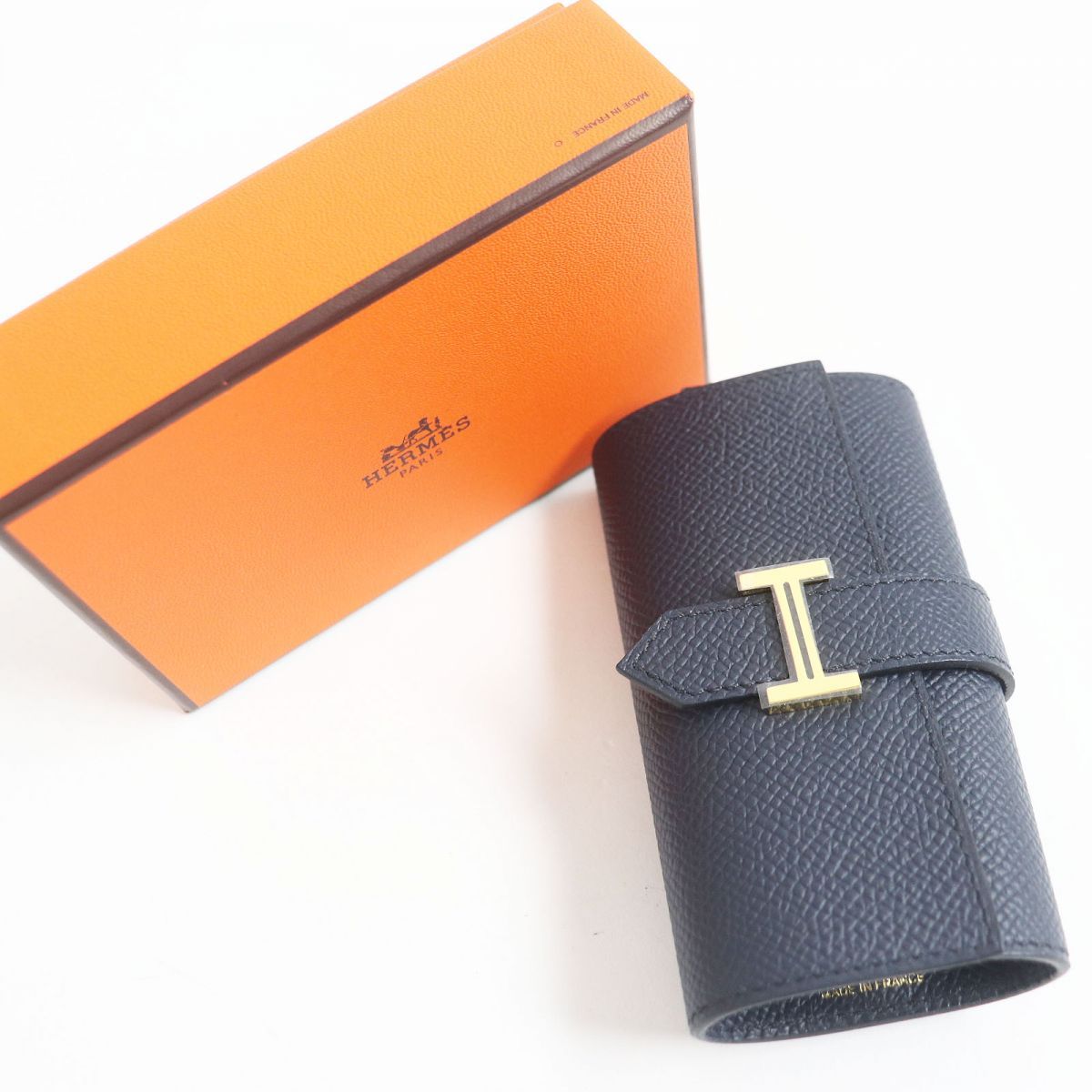 未使用品□HERMES/エルメス ベアン Hロゴ ゴールド金具 ヴォーエプソン