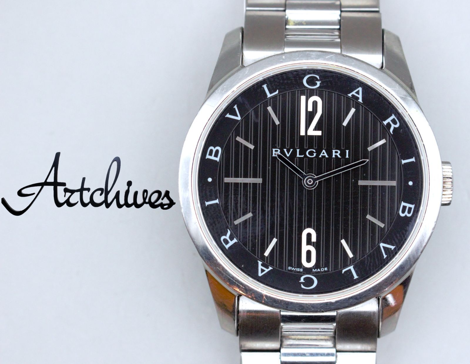 あ*様 BVLGARI　アナログ　クォーツ　ブラック　ST37S　ソロテンポ VRW-1265』☆時計☆BVLGARI (ブルガリ)☆ST37S☆ソロテンポ☆BK文字盤