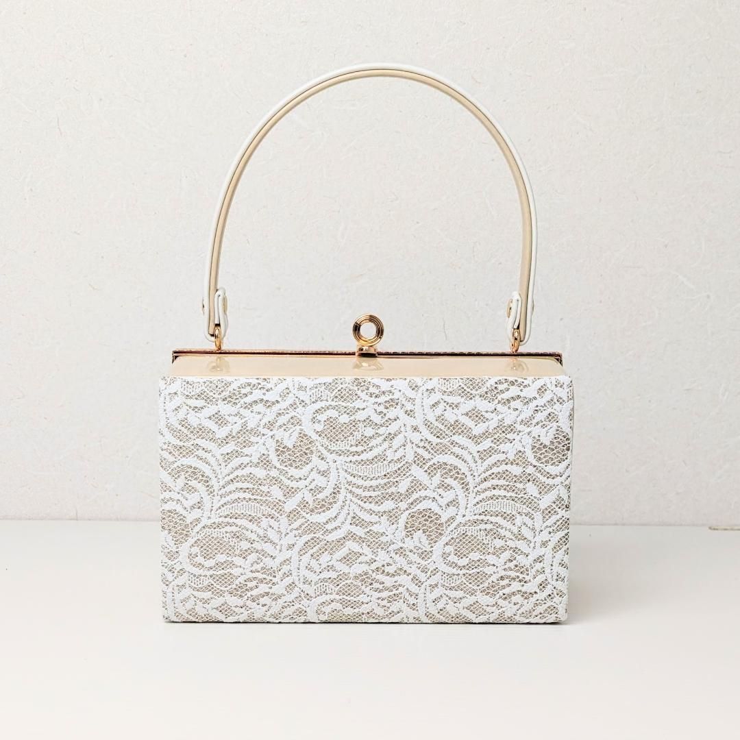 和装 草履 バッグ セット レース×ラメ 白 ベージュ フリーサイズ