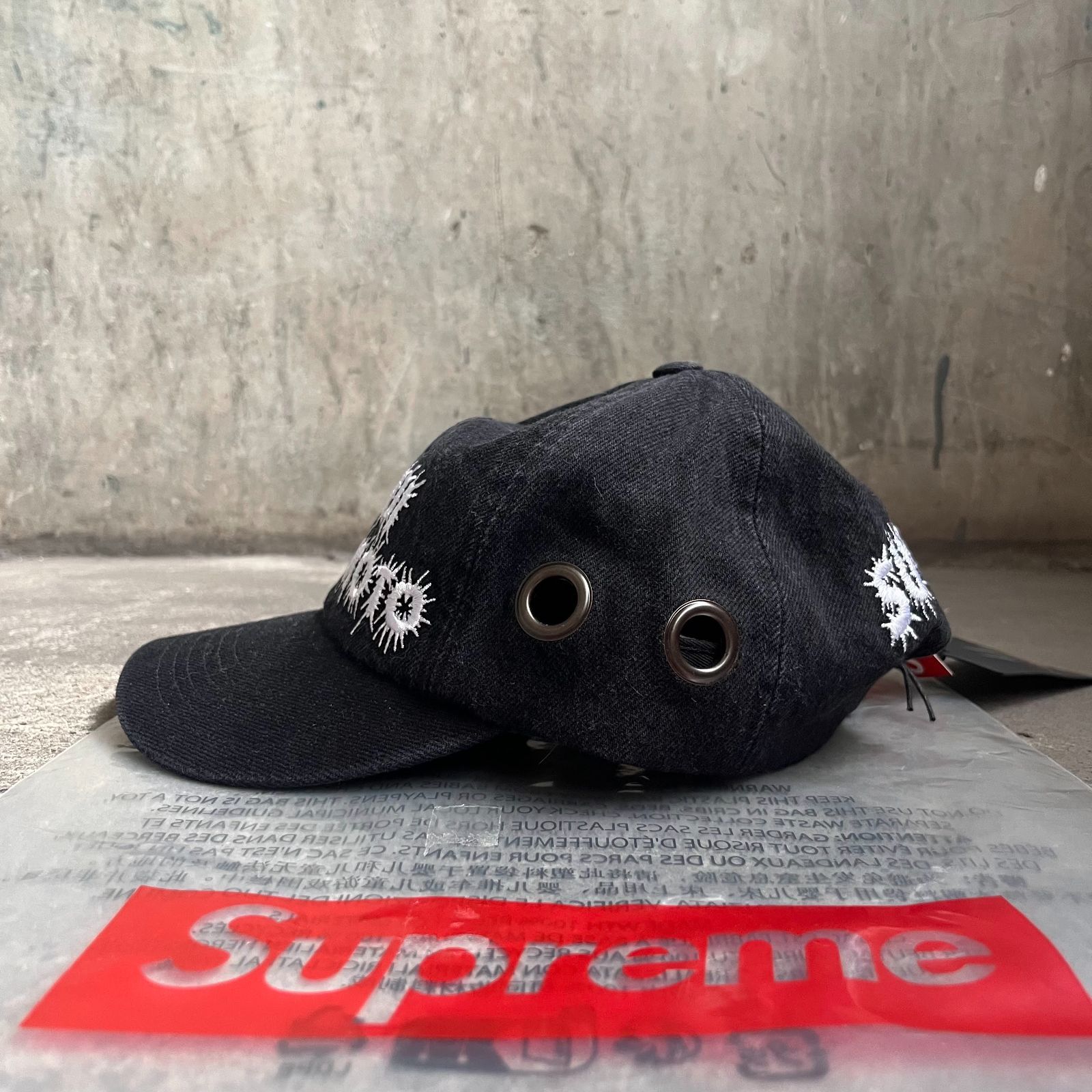 Y's × Supreme 25aw GROMMET 6-PANEL CAP WASHED BLACK ワイズ