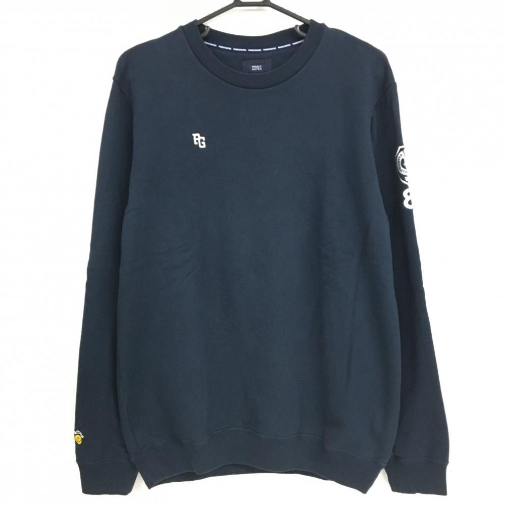 パーリーゲイツ トレーナー ネイビー ニコちゃん スマイル スウェット メンズ 5 L ゴルフウェア PEARLY GATES