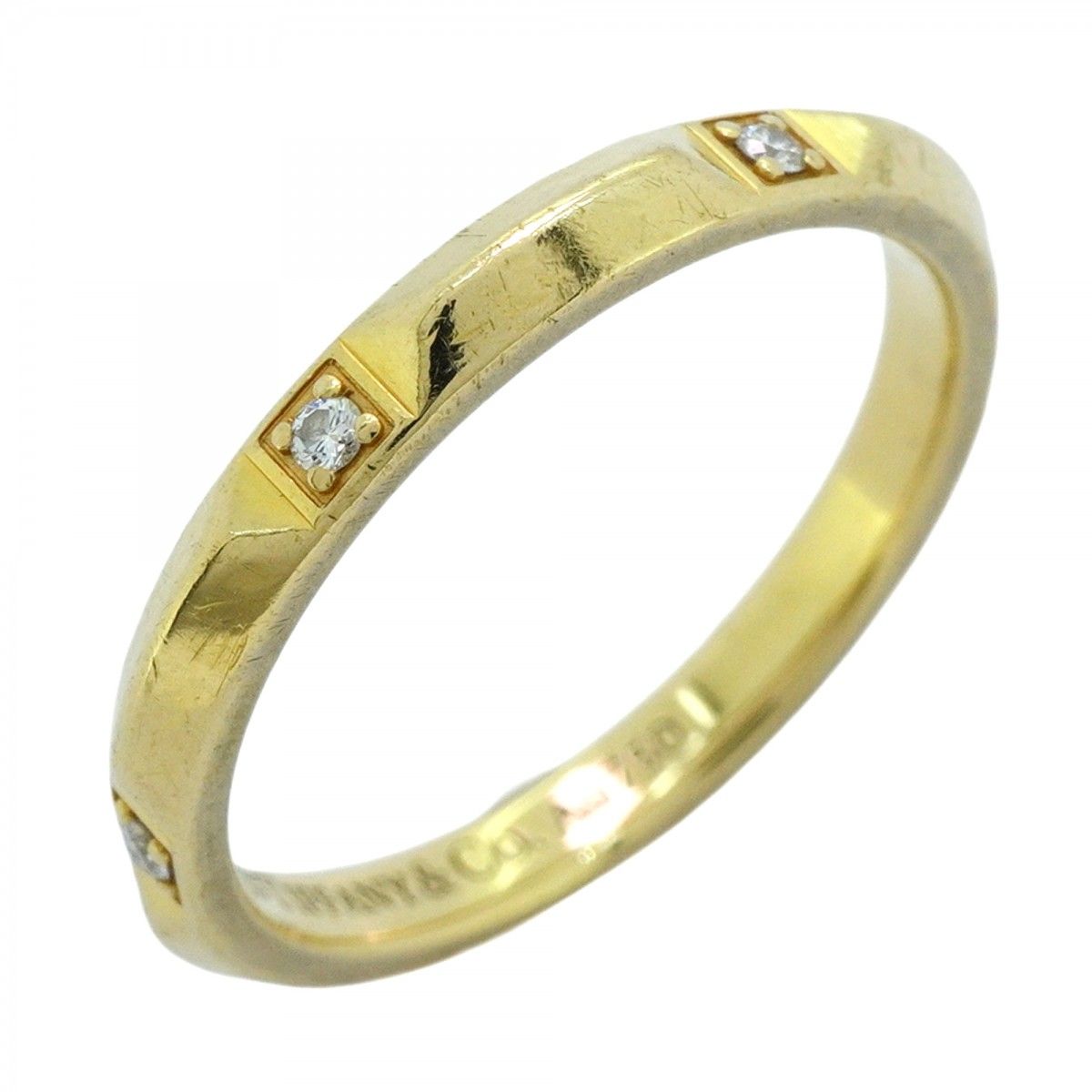 5jeb0343】ティファニー リング Tトゥルーバンド 6PD K18YG イエロー  